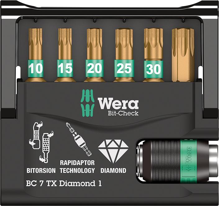 Sada bitov Hex 7 diel Bit-Check Dia Wera