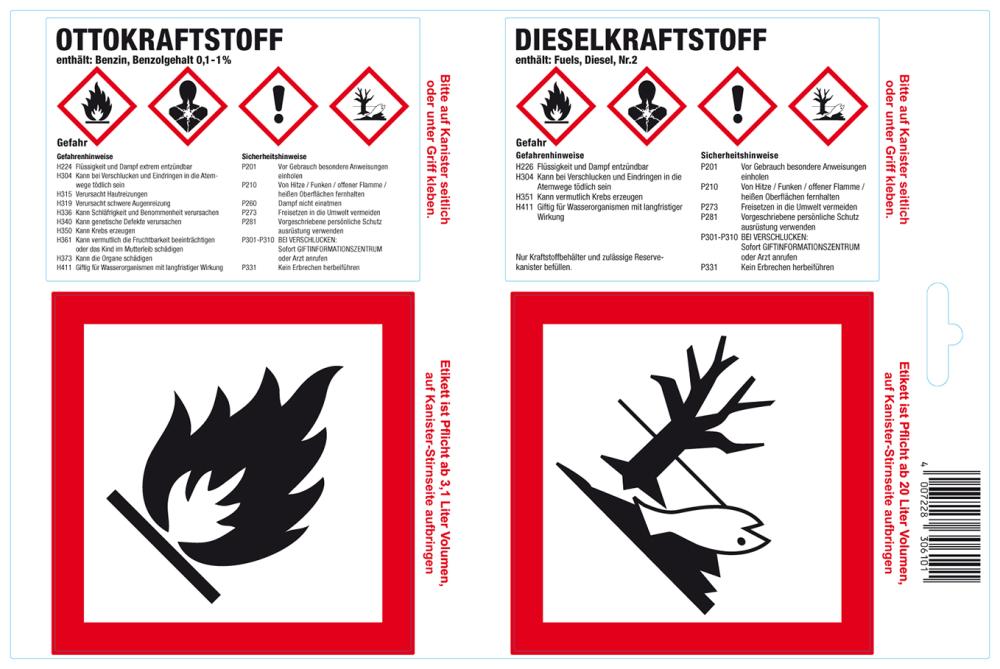 Lepiaca etikety, benzín a nafta, list A4,