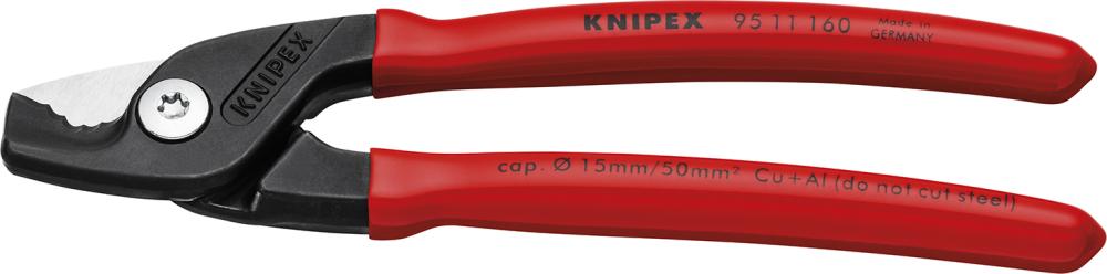 Káblové nožnice plast.rukoväte 160mm štíhly tvar hlavy KNIPEX